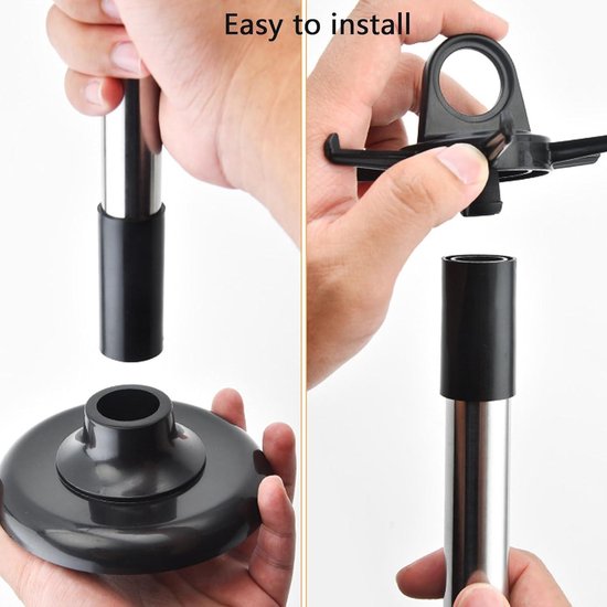 BASOO KITCHEN UTENSILS HOLDER STAINLESS STEEL – 360° ROTATING, BLACK - Image 2