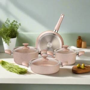 BASOO BIOGRANITE 4-PIECE INDUCTION PAN SET – DURABLE, SCRATCH-RESISTANT & STYLISH