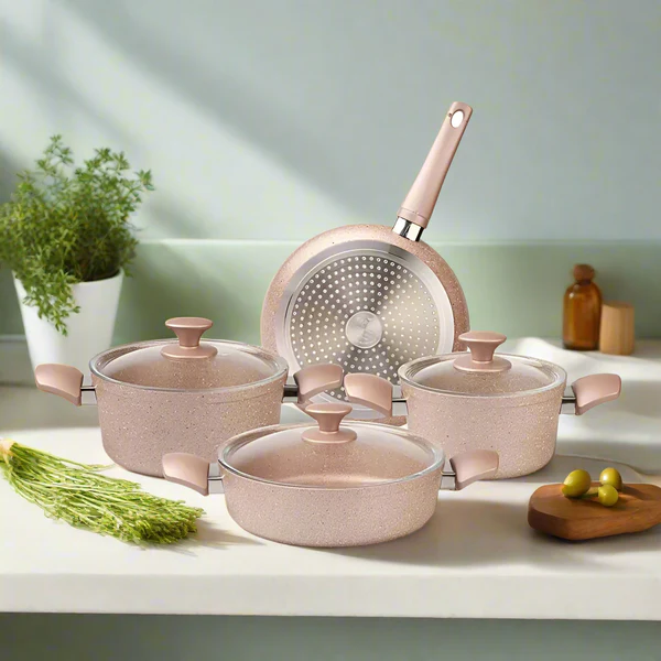 BASOO BIOGRANITE 4-PIECE INDUCTION PAN SET – DURABLE, SCRATCH-RESISTANT & STYLISH
