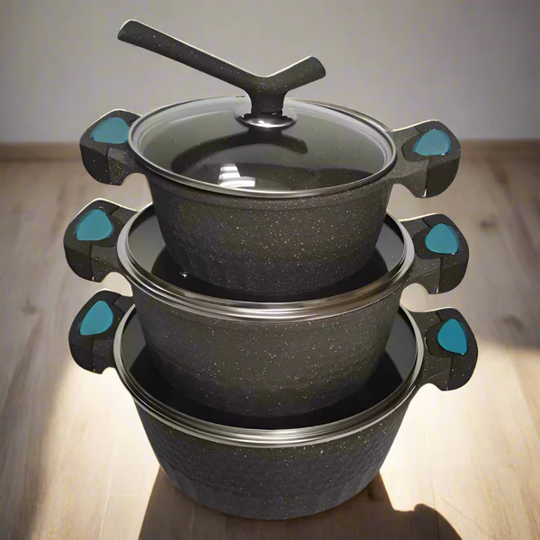 BASOO 5-PIECE PAN SET – STAINLESS STEEL & NON-STICK – STYLISH & DURABLE - Image 2