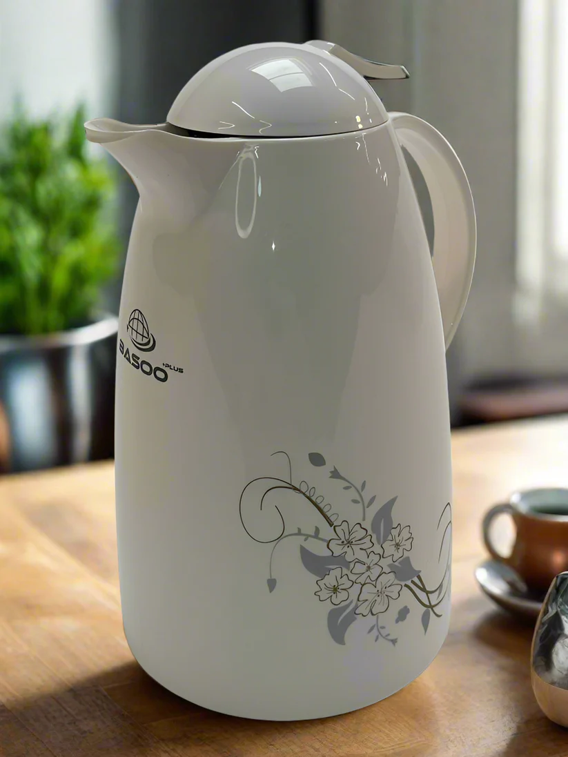 BASOO THERMOS/ VACUUM FLASK WHITE: 2500 ML, DOUBLE WALL INULATED, YOUR DRINK, ALWAYS AT THE PERFECT TEMPERATURE