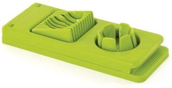 Eiersnijder met roestvrijstaal – Perfecte plakjes en partjes - groen/wit