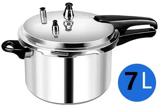 Basoo 7L Snelkookpan – Grote Aluminium Pressure Cooker voor Gasfornuis – 20 cm Diameter