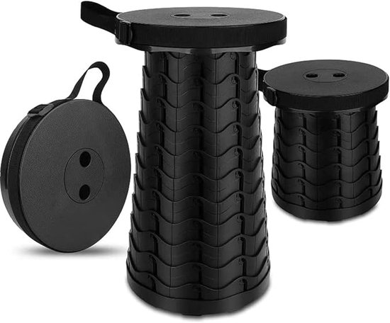 BASOO Draagbare Stoel / Opvouwbare Kruk – Jouw Draagbare Comfortoplossing | Zwart