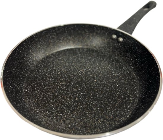 Basoo set van 3 koekenpannen (Ø 20, 24 en 28 cm) - Zwart - Italiaanse kwaliteit - PFOA-vrij met anti-aanbaklaag - Geschikt voor inductie- Zwart - Image 4