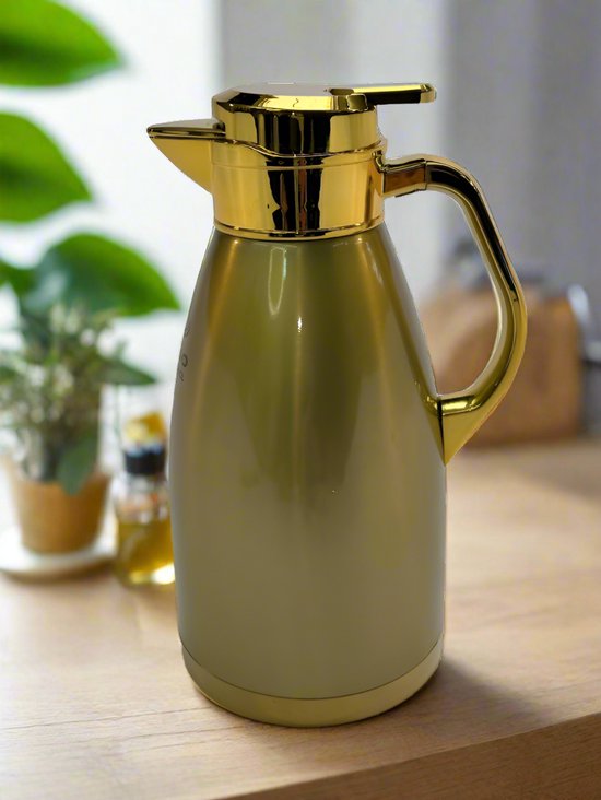 Basoo Thermos Vacuüm Flask Goud: 2500 ml, Roestvrij Staal, Voor Jarenlang Plezier - Image 4