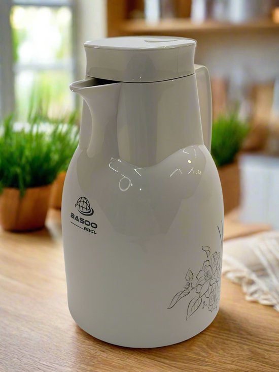 Basoo Thermos/Vacuümfles Wit: 2500 ml, Dubbelwandig Geïsoleerd – Jouw Drankje Altijd op de Perfecte Temperatuur - Image 2