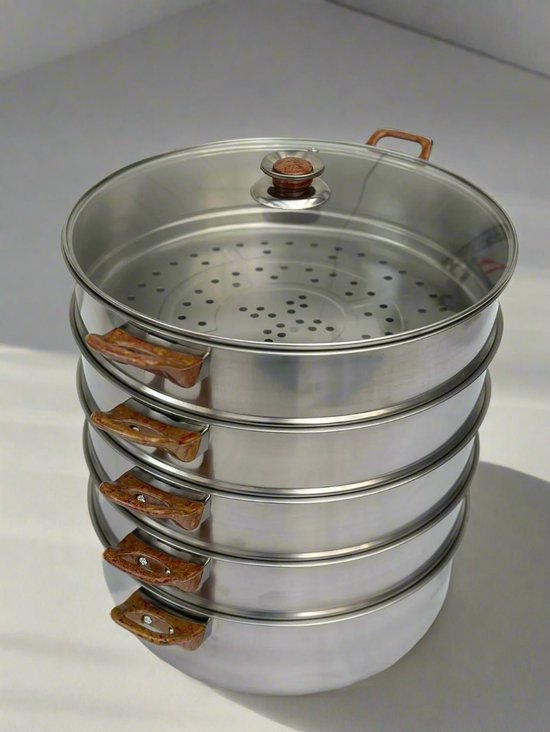 BASOO MANTO 5 -LAAGS ROESTVRIJ STALEN STOOMKOKER: BEHOUD DE SMAAK EN VOEDINGSSTOFFEN