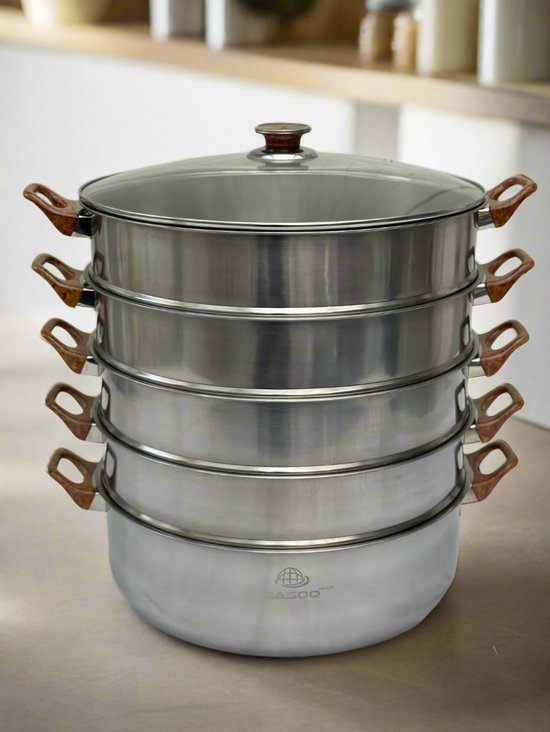 BASOO MANTO 5 -LAAGS ROESTVRIJ STALEN STOOMKOKER: BEHOUD DE SMAAK EN VOEDINGSSTOFFEN - Image 4