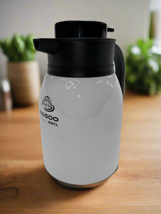 Basoo Thermos Vacuüm Flask Wit: 2000 ml, Roestvrij Staal, Voor Jarenlang Plezier