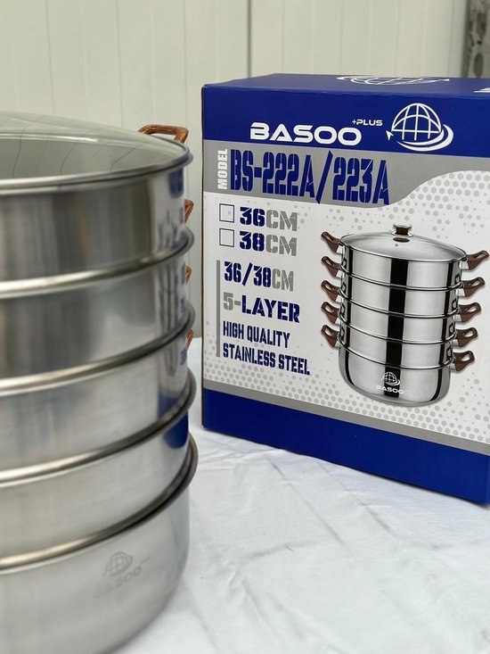 BASOO MANTO 5 -LAAGS ROESTVRIJ STALEN STOOMKOKER: BEHOUD DE SMAAK EN VOEDINGSSTOFFEN - Image 3